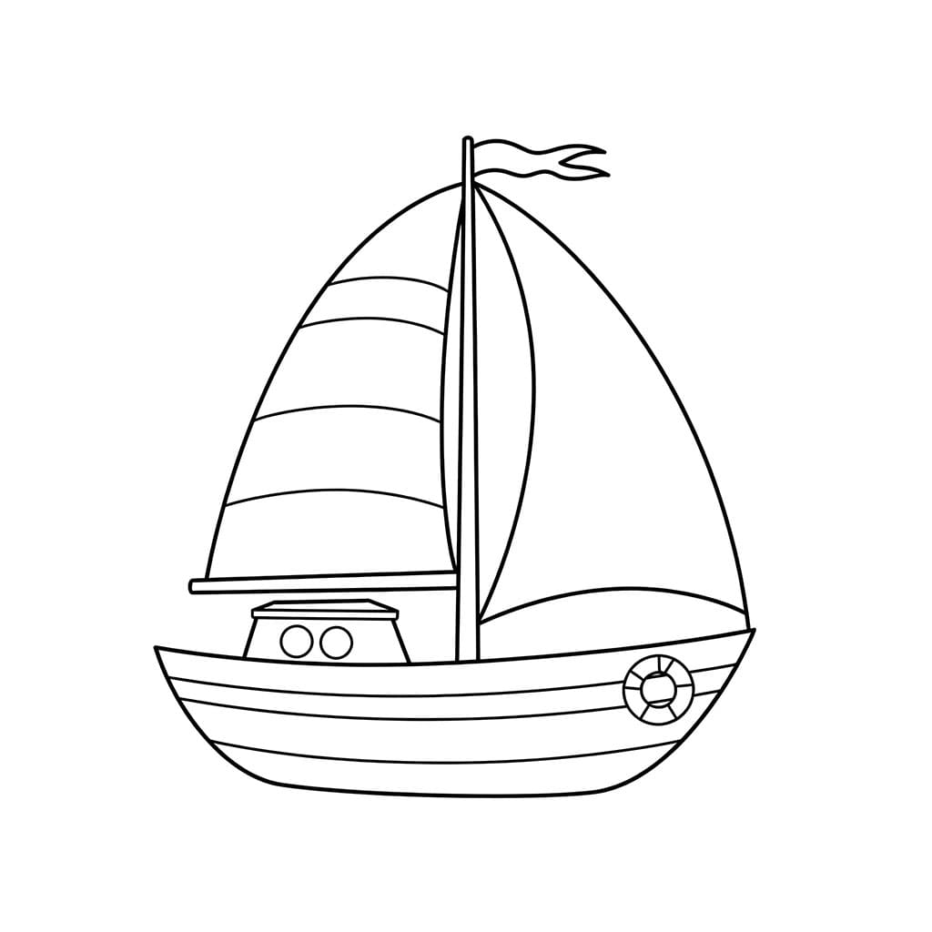 Gratis elegant seilbåt fargelegging