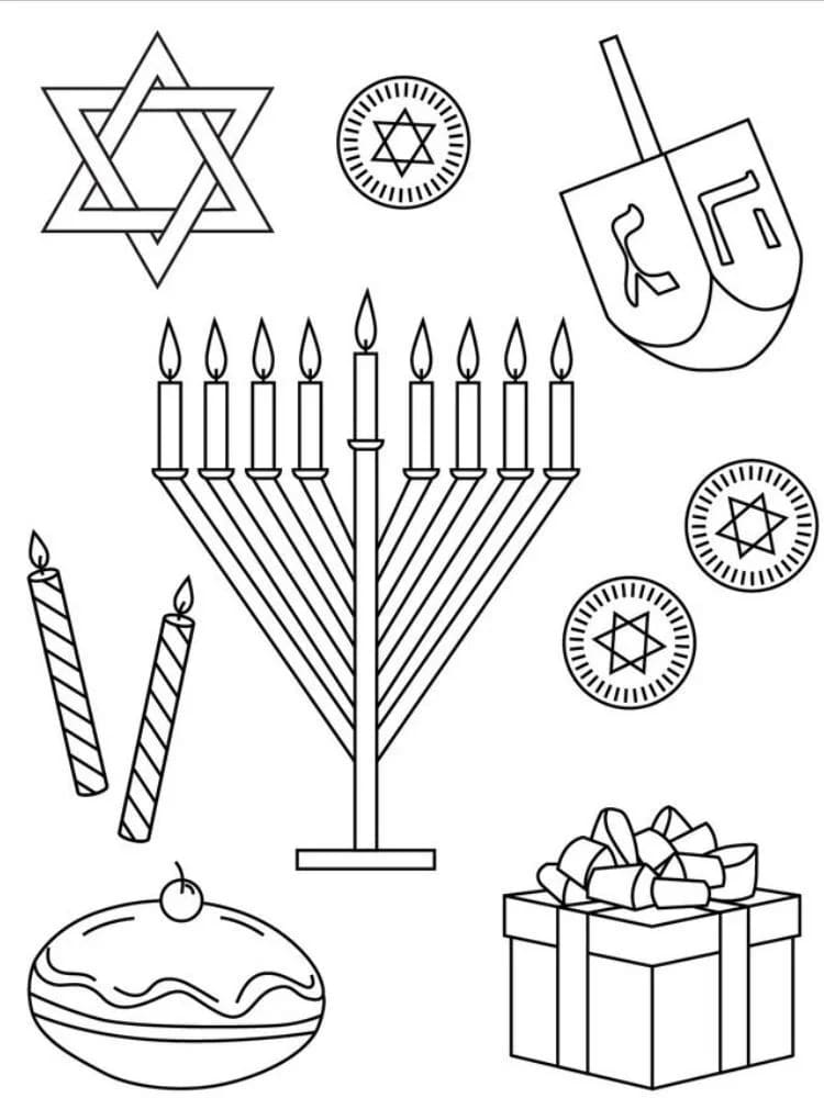 Gratis Hanukkah menorah fargelegging