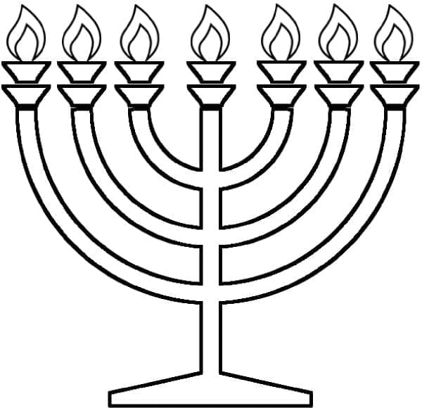 Gratis Hanukkah menorah utskrivbar fargelegging