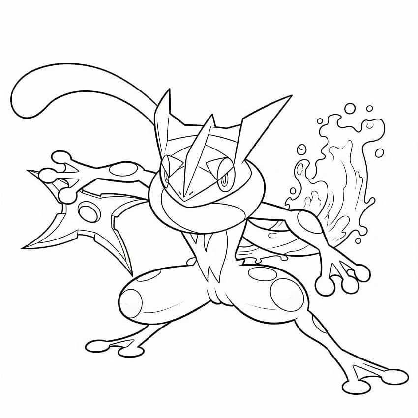 Gratis tegning av Greninja fargelegging