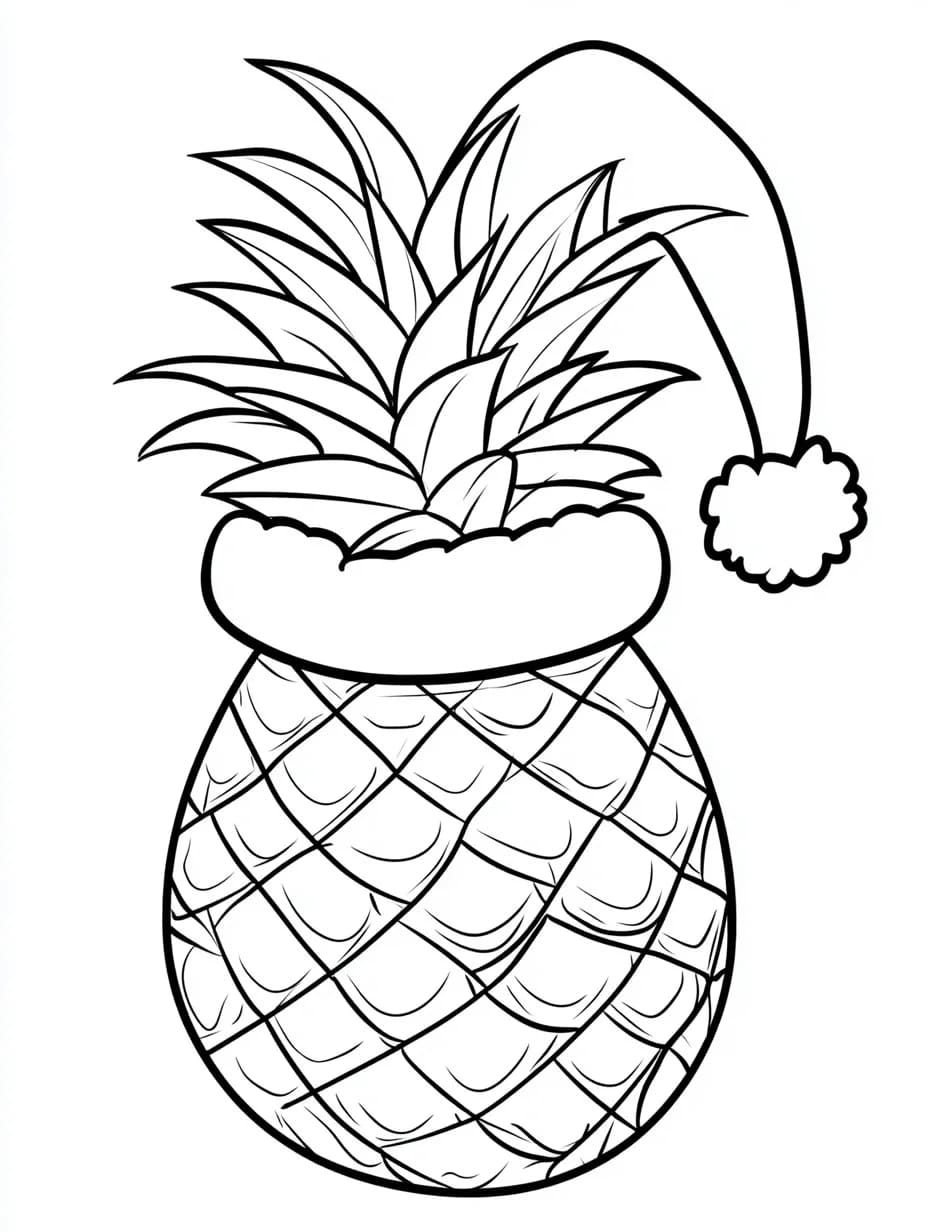 Gratis utskrivbar ananas fargelegging