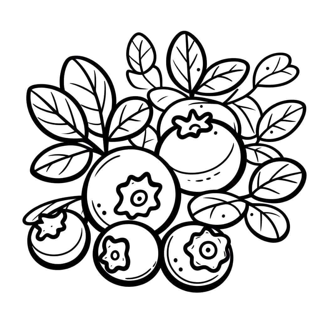 Gratis utskrivbar blåbærtegning fargelegging