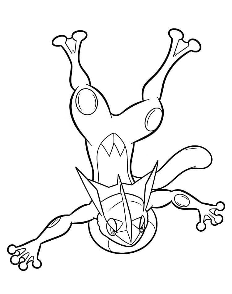 Gratis utskrivbar Greninja fargelegging