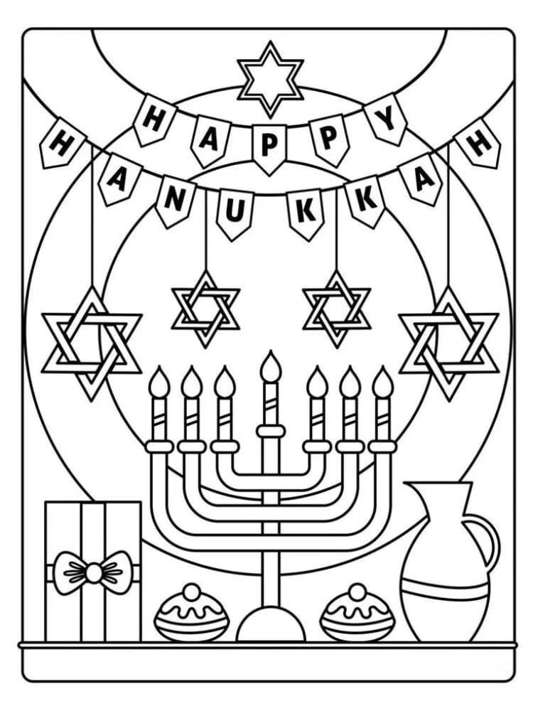 Gratis utskrivbar Hanukkah fargelegging