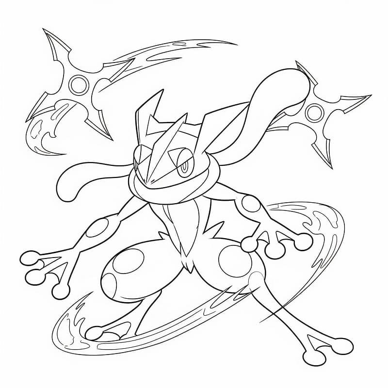 Greninja Fantastisk fargelegging