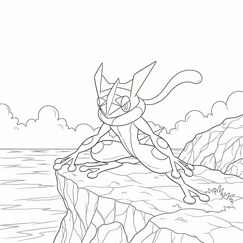 Greninja gratis fargelegging