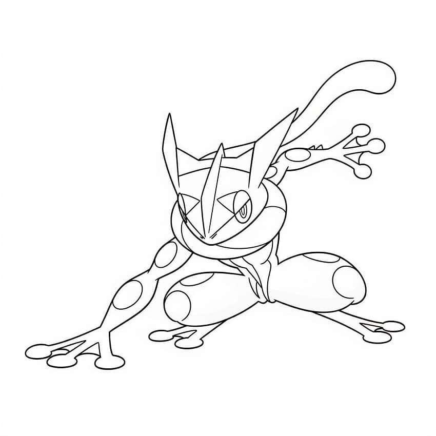 Greninja gratis utskrivbar fargelegging