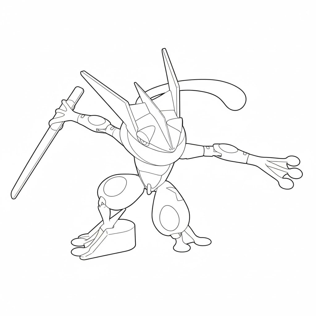 Greninja klar fargelegging