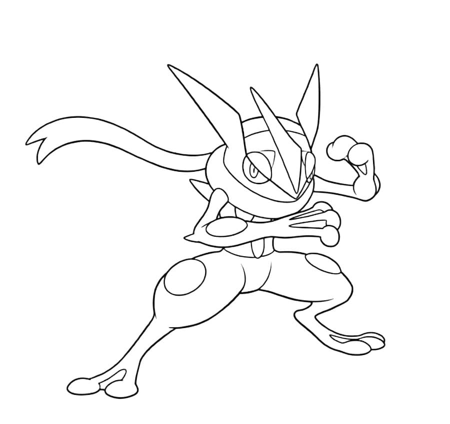 Greninja positur fargelegging