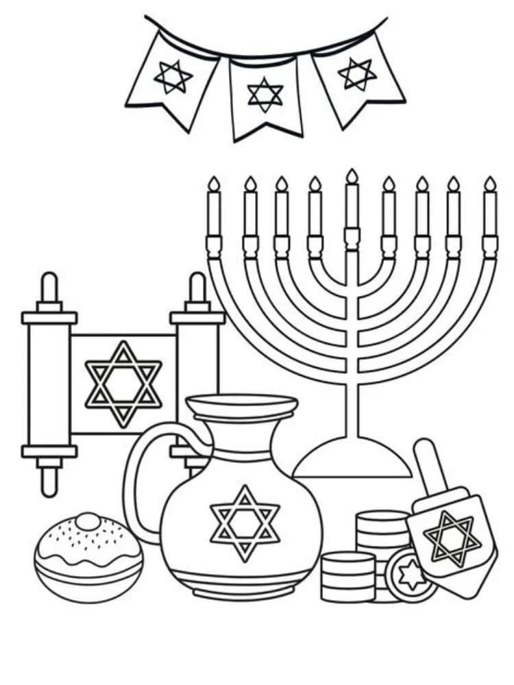 Hanukkah Menorah bilde fargelegging