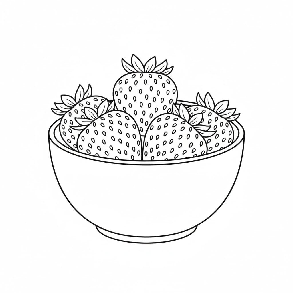 Jordbær i en liten bolle fargelegging