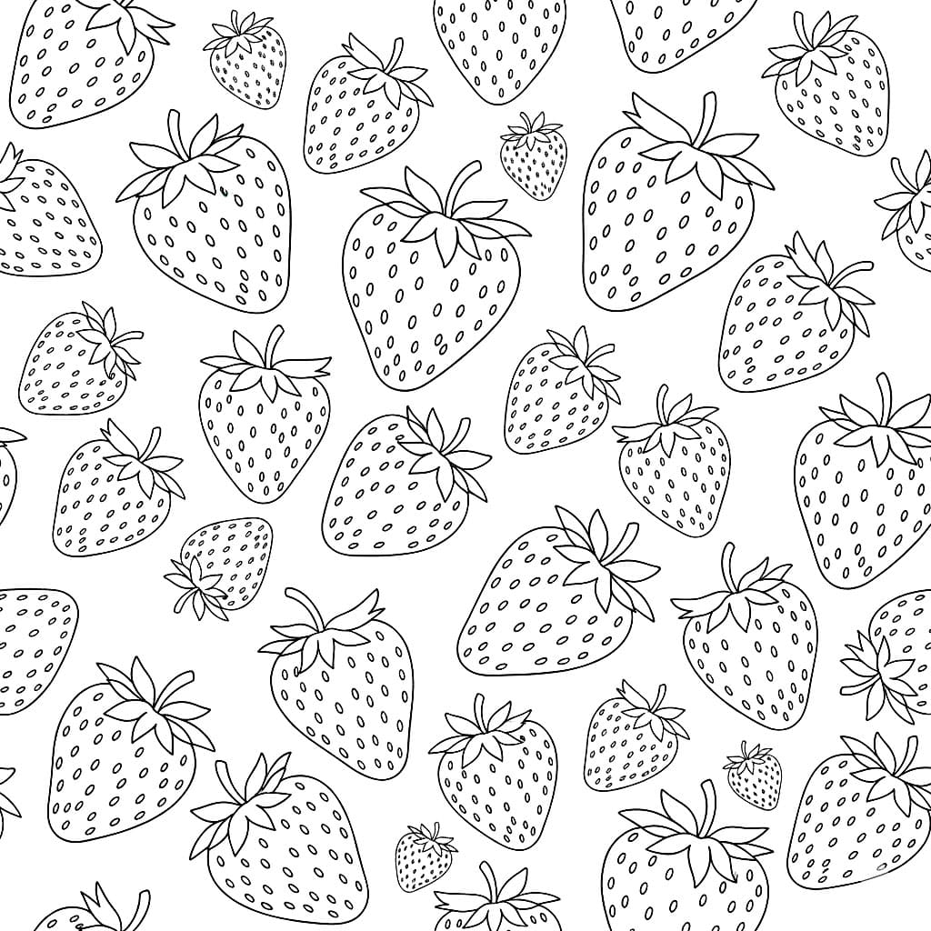 Jordbær i forskjellige størrelser fargelegging