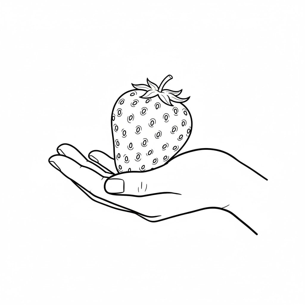 Jordbær i håndflaten din fargelegging