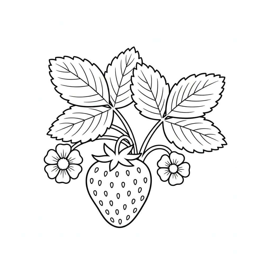 Jordbær på grenen fargelegging