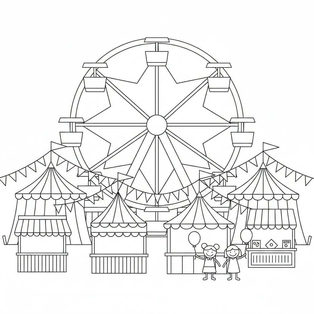 Karnevalspariserhjul fargelegging