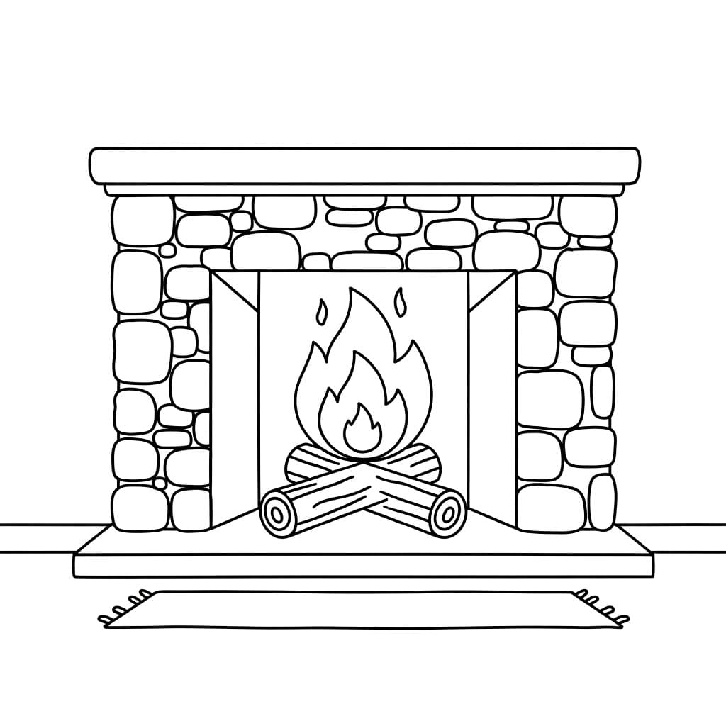 Kryssede tømmerstokker Peis fargelegging