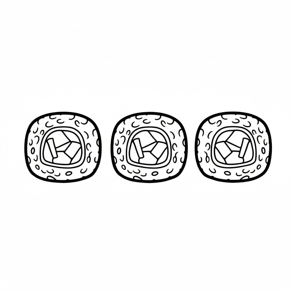 Kuttet Sushi fargelegging