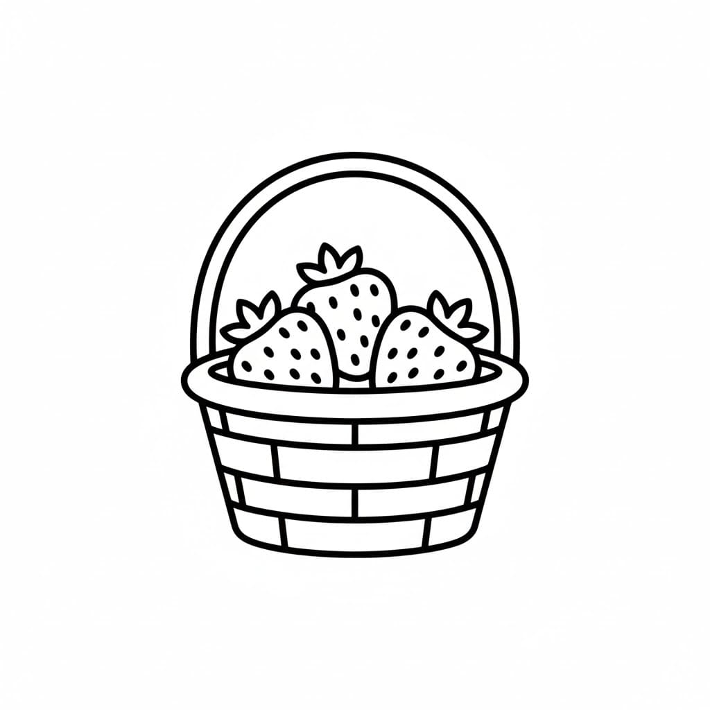 Liten jordbærkurv fargelegging