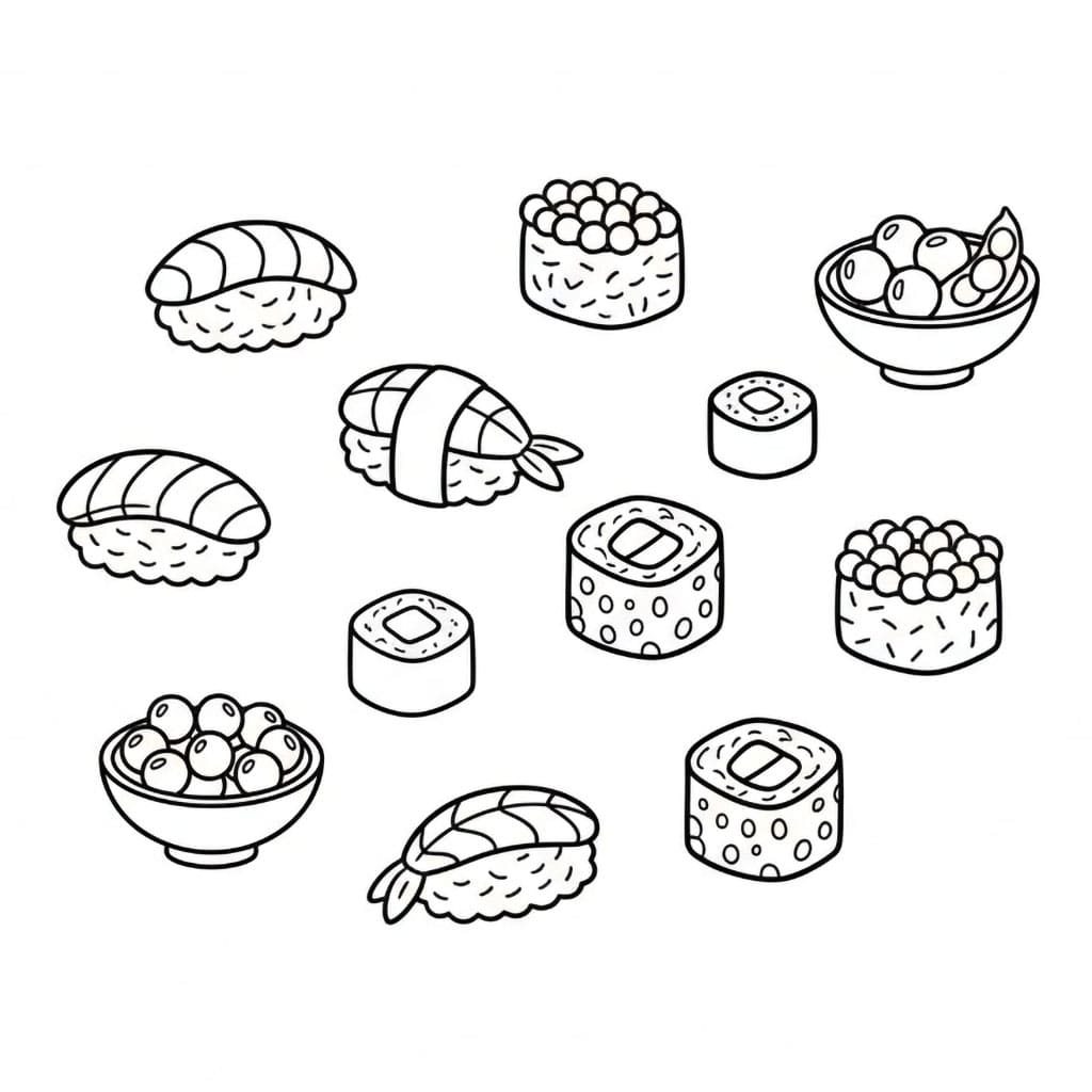 Liten sushi fargelegging