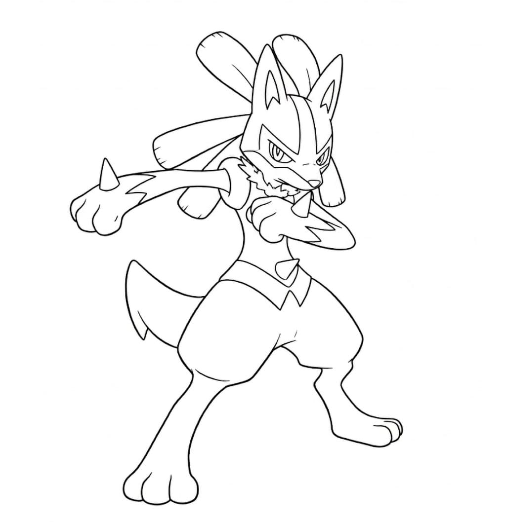 Lucario forbereder seg fargelegging