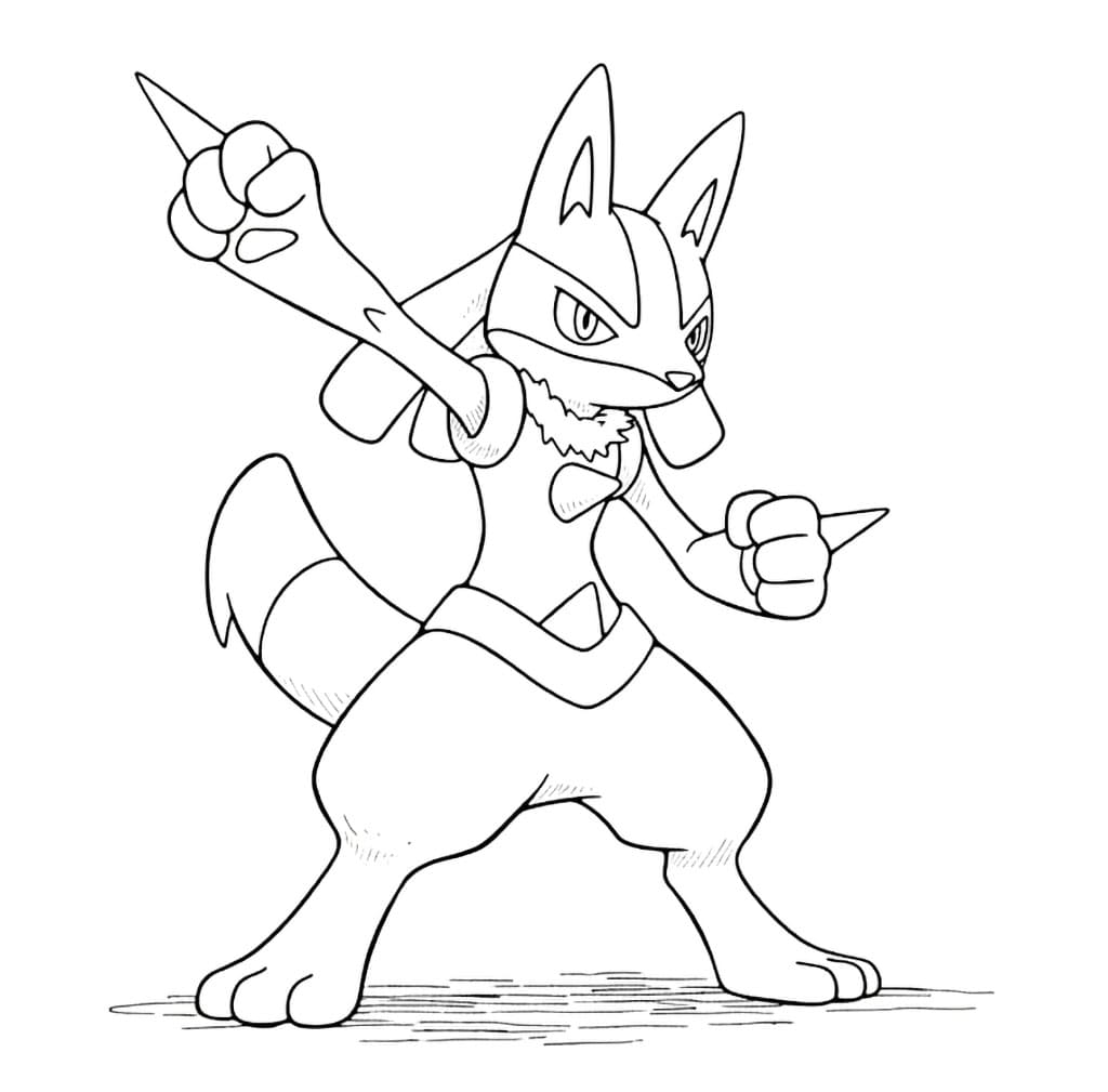 Lucario løfter hendene fargelegging