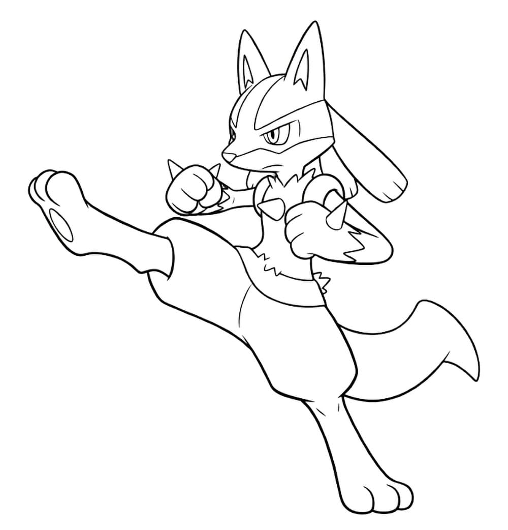 Lucario rocker høyt fargelegging