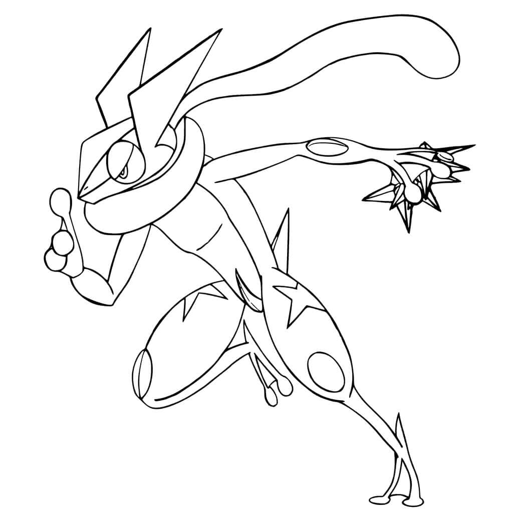 Mega Greninja angrep bilde fargelegging