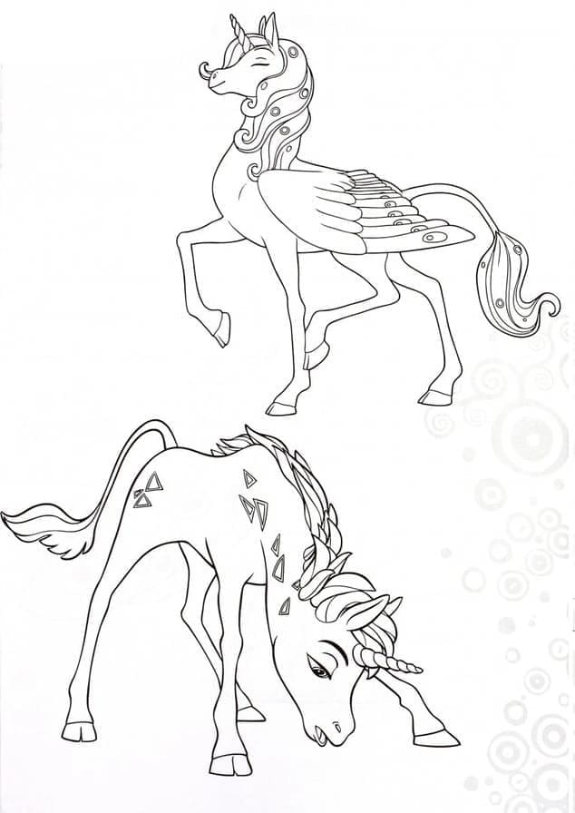 Mia og Meg Enhjørning fargelegging