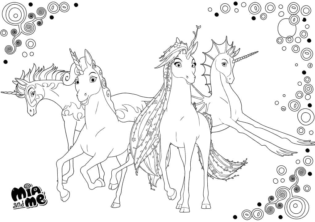 Mia og Meg Enhjørninger fargelegging