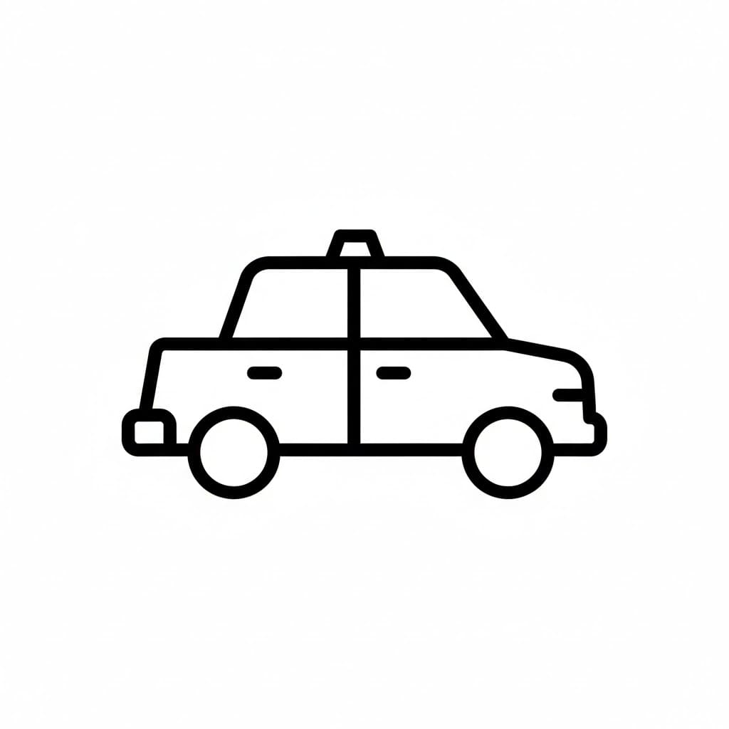 Minimalistisk taxi fargelegging