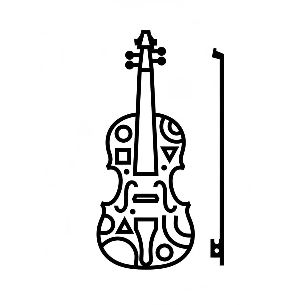 Mønstret fiolin fargelegging