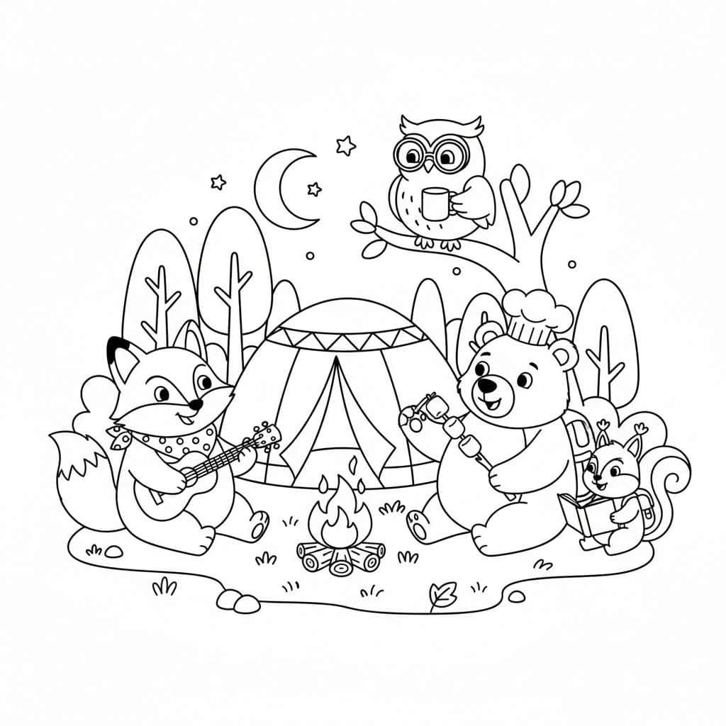 Moro for camping med dyr fargelegging