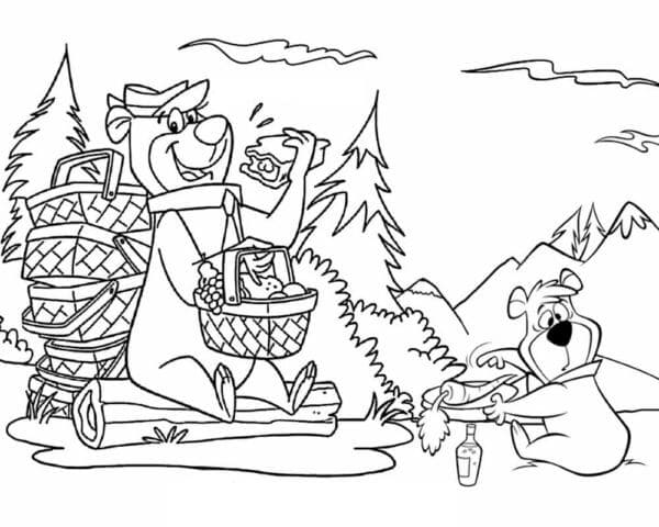 Morsom bjørnecamping fargelegging