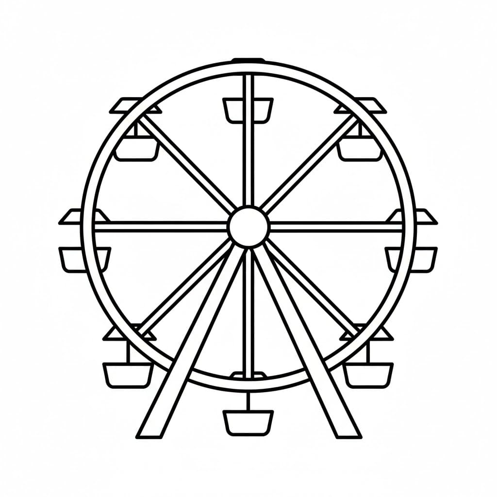 Omrise av pariserhjul fargelegging