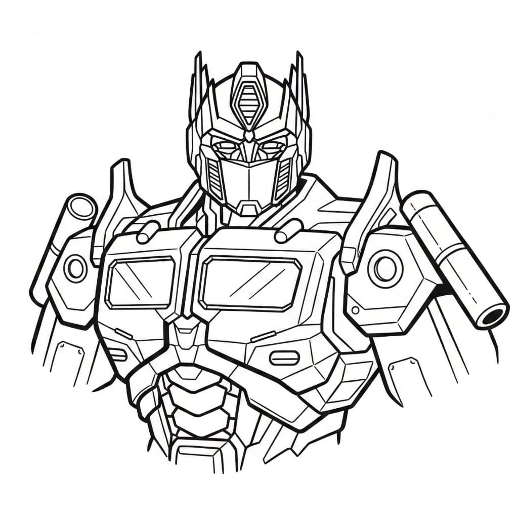 Optimus Prime halvkropp fargelegging