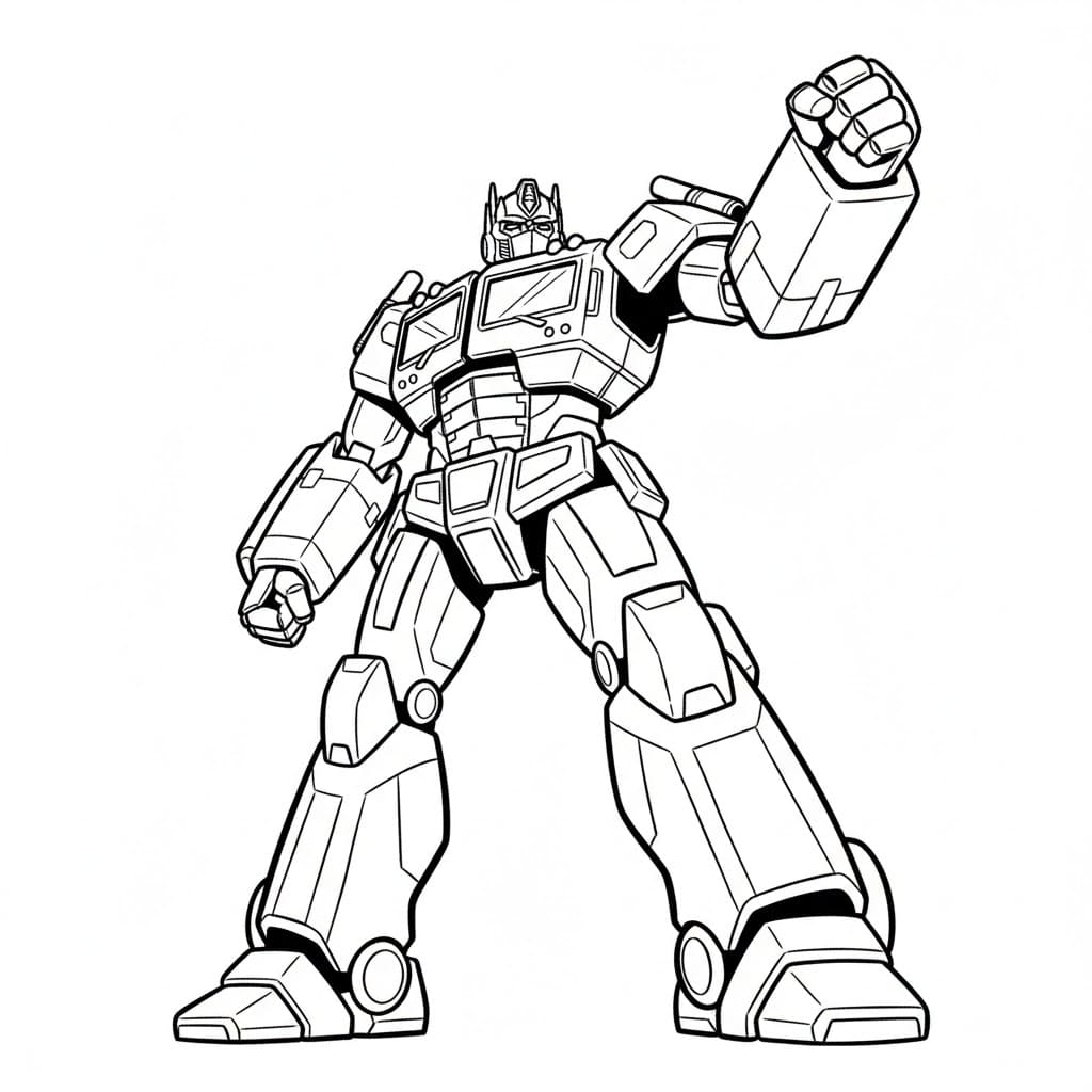 Optimus Prime lavvinkelvisning fargelegging