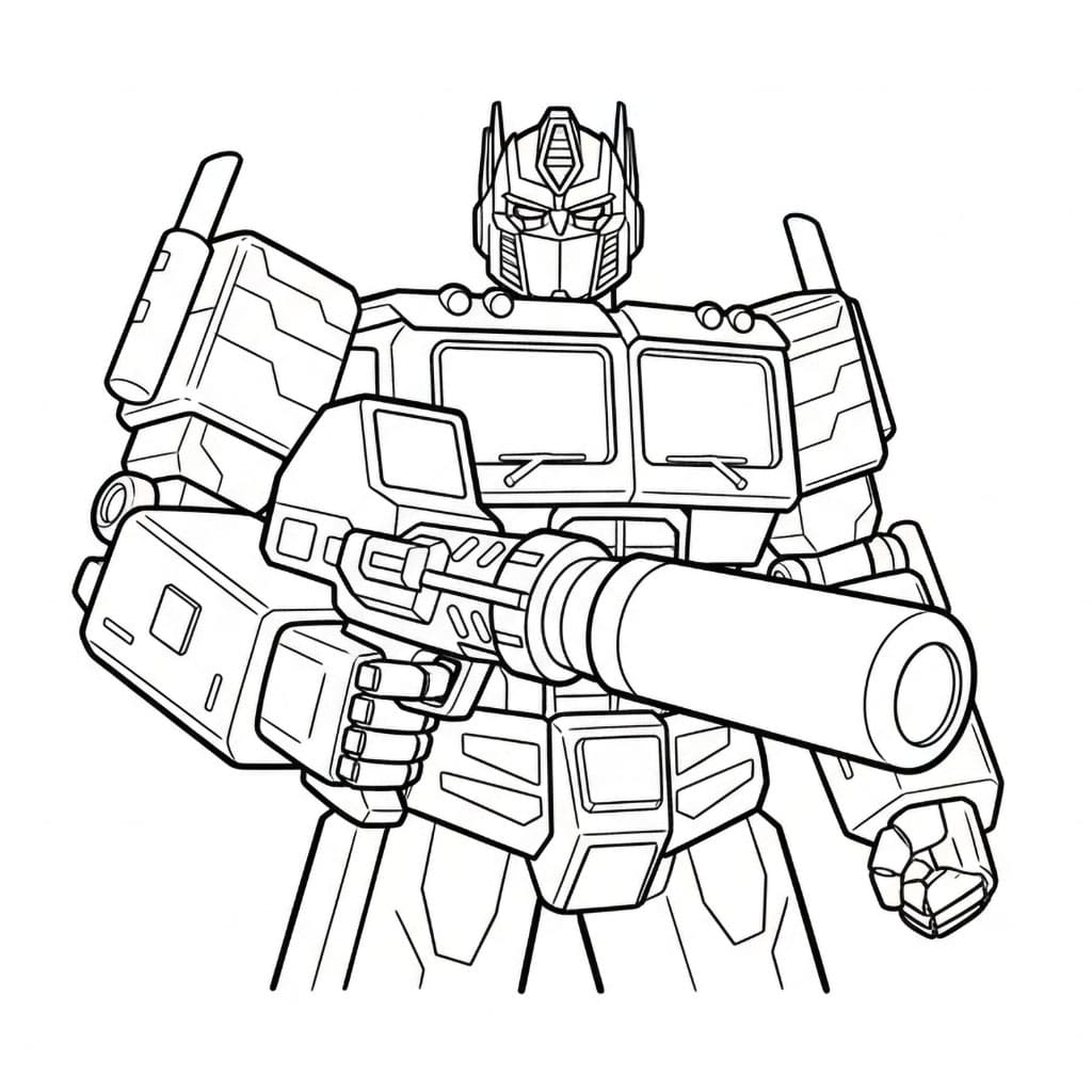 Optimus Prime med blaster fargelegging