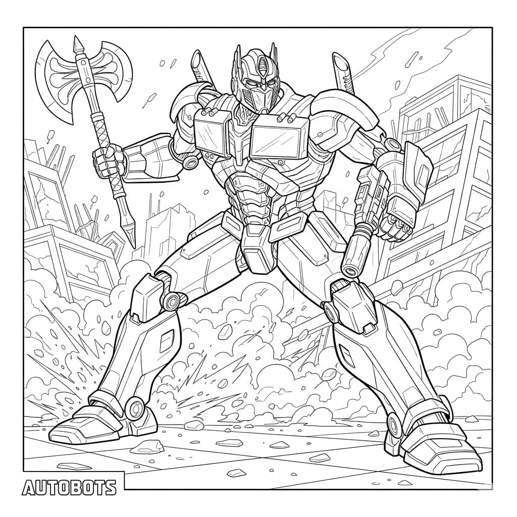 Optimus Prime nærkamp fargelegging