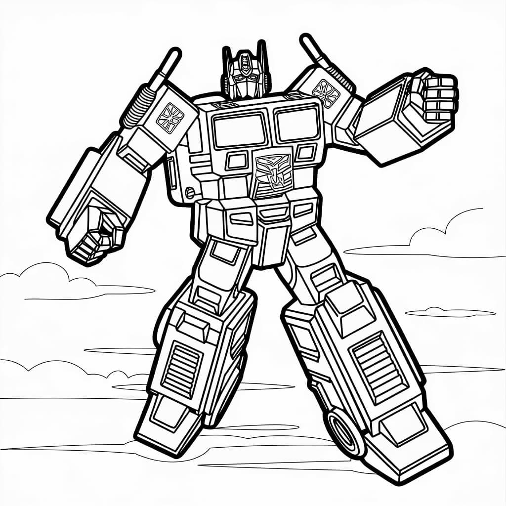 Optimus Prime på himmelen fargelegging