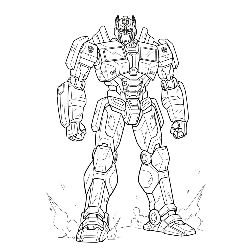 Optimus Prime skadet rustning fargelegging