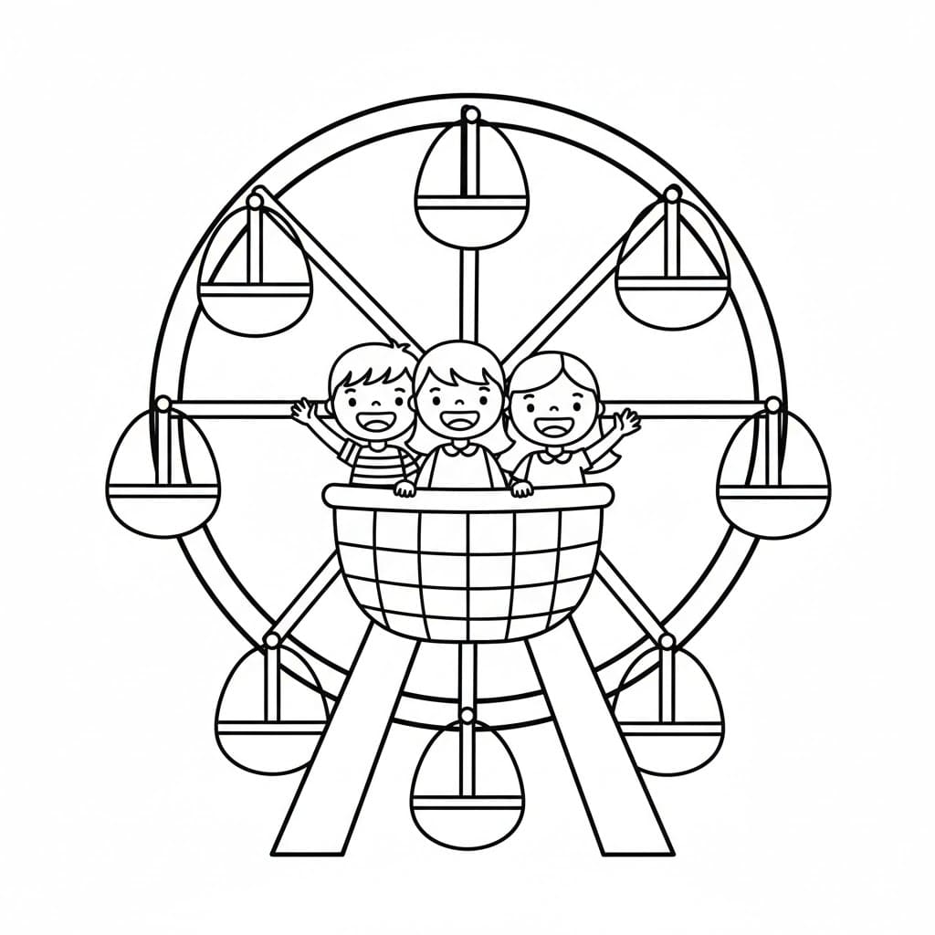 Pariserhjul for barn fargelegging