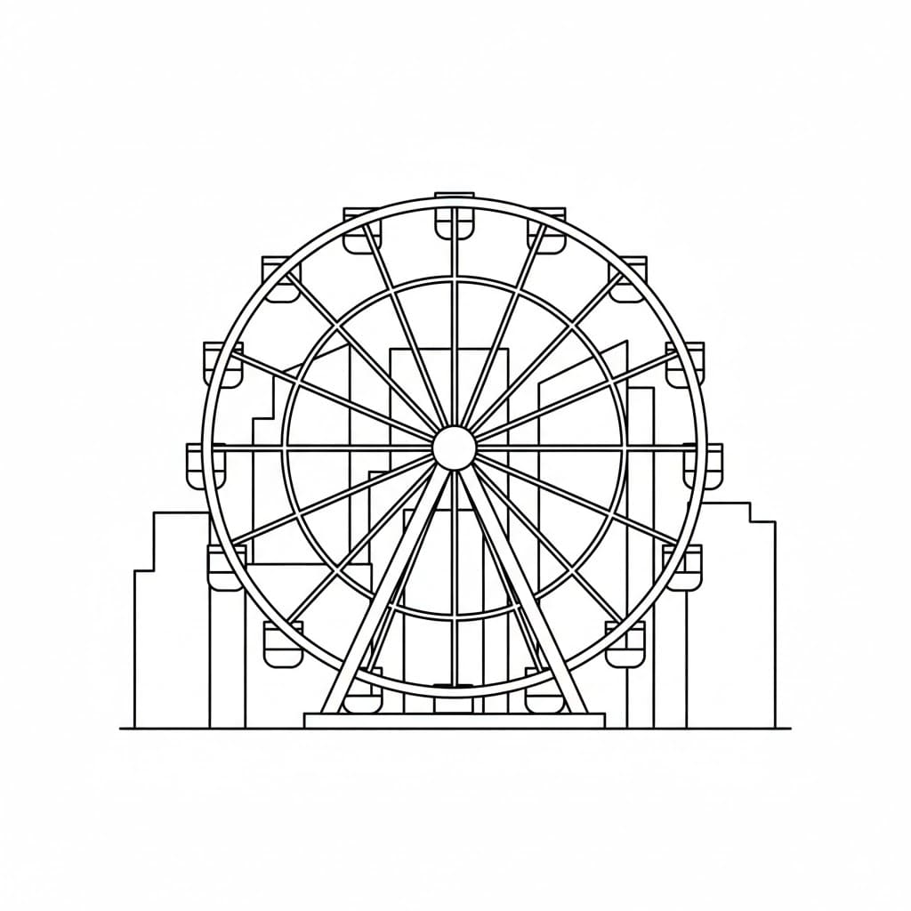 Pariserhjul i byen fargelegging