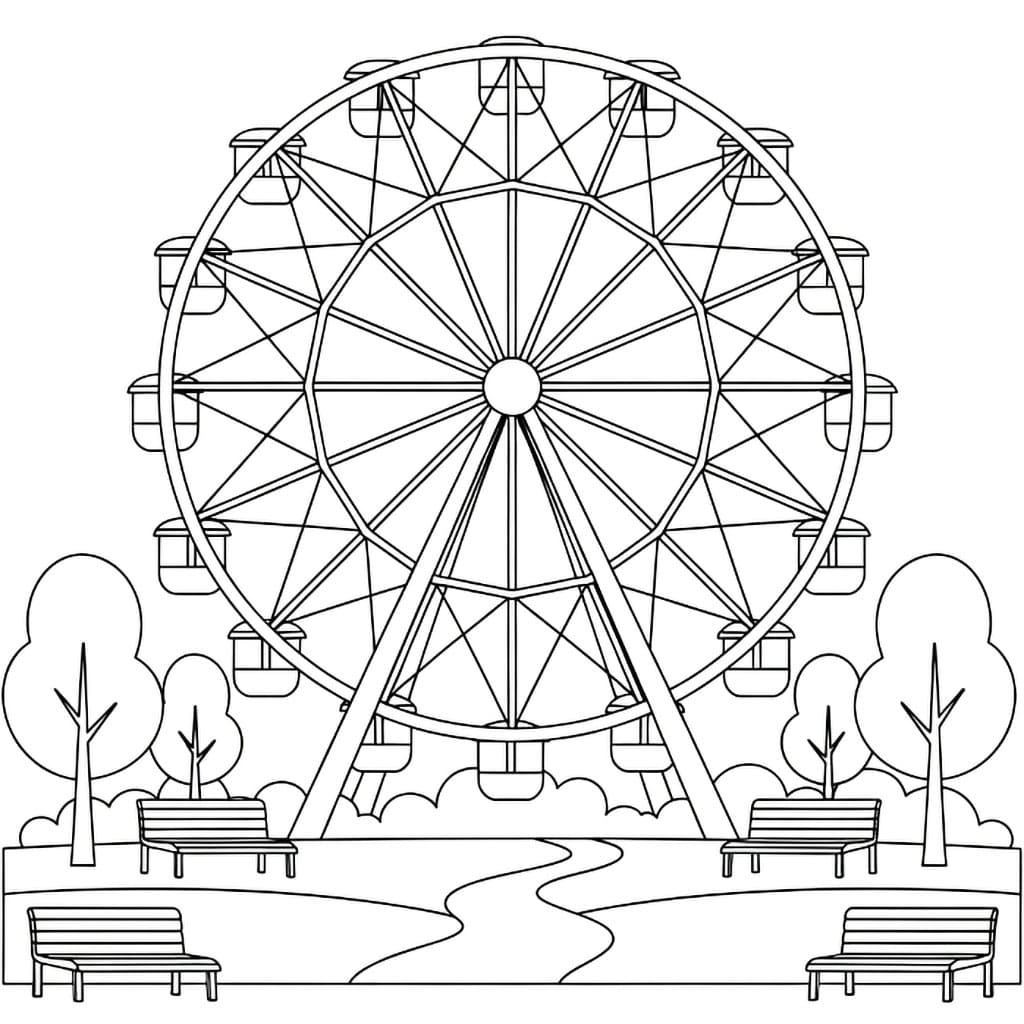 Pariserhjul i parken fargelegging