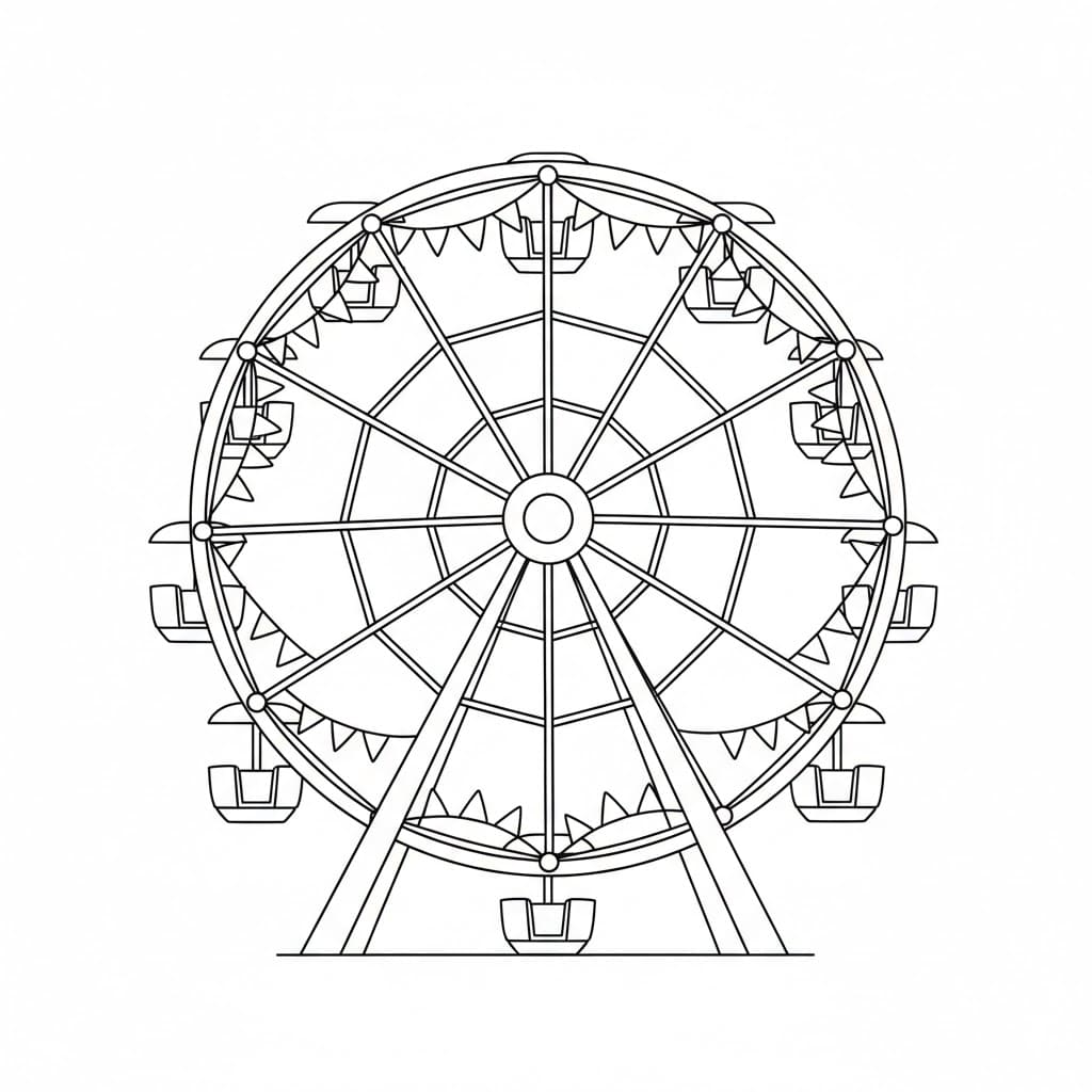 Pariserhjul med flagg fargelegging