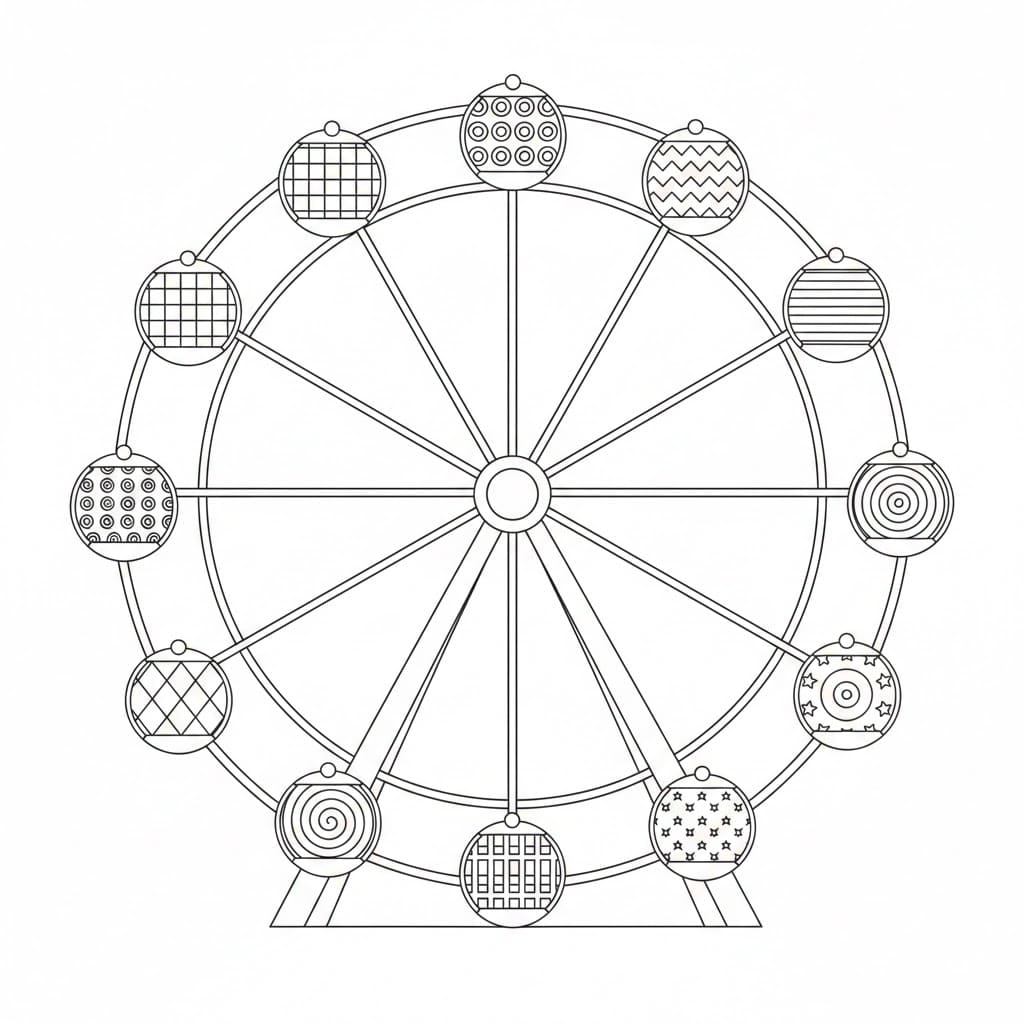 Pariserhjul med mønstre fargelegging