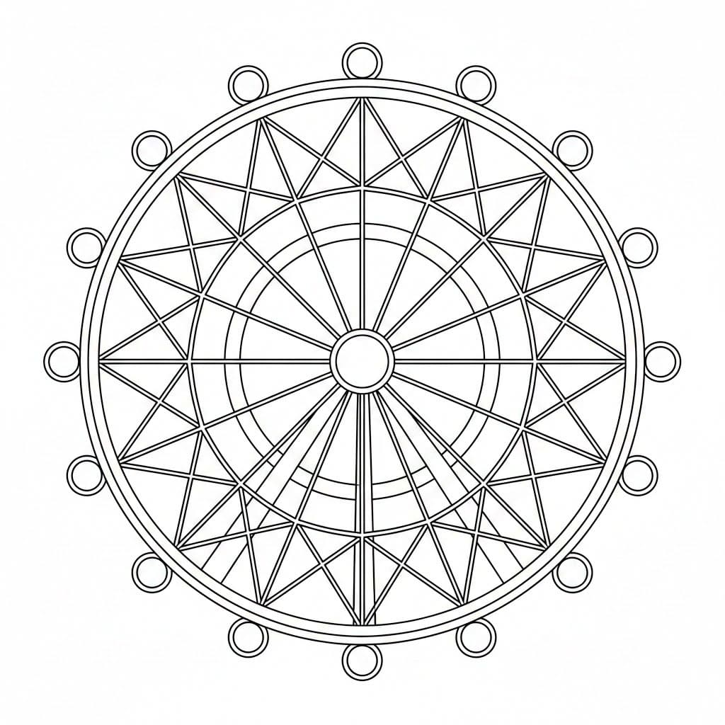 Pariserhjul sett ovenfra fargelegging