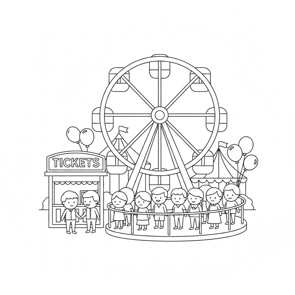 Pariserhjulhistorie fargelegging