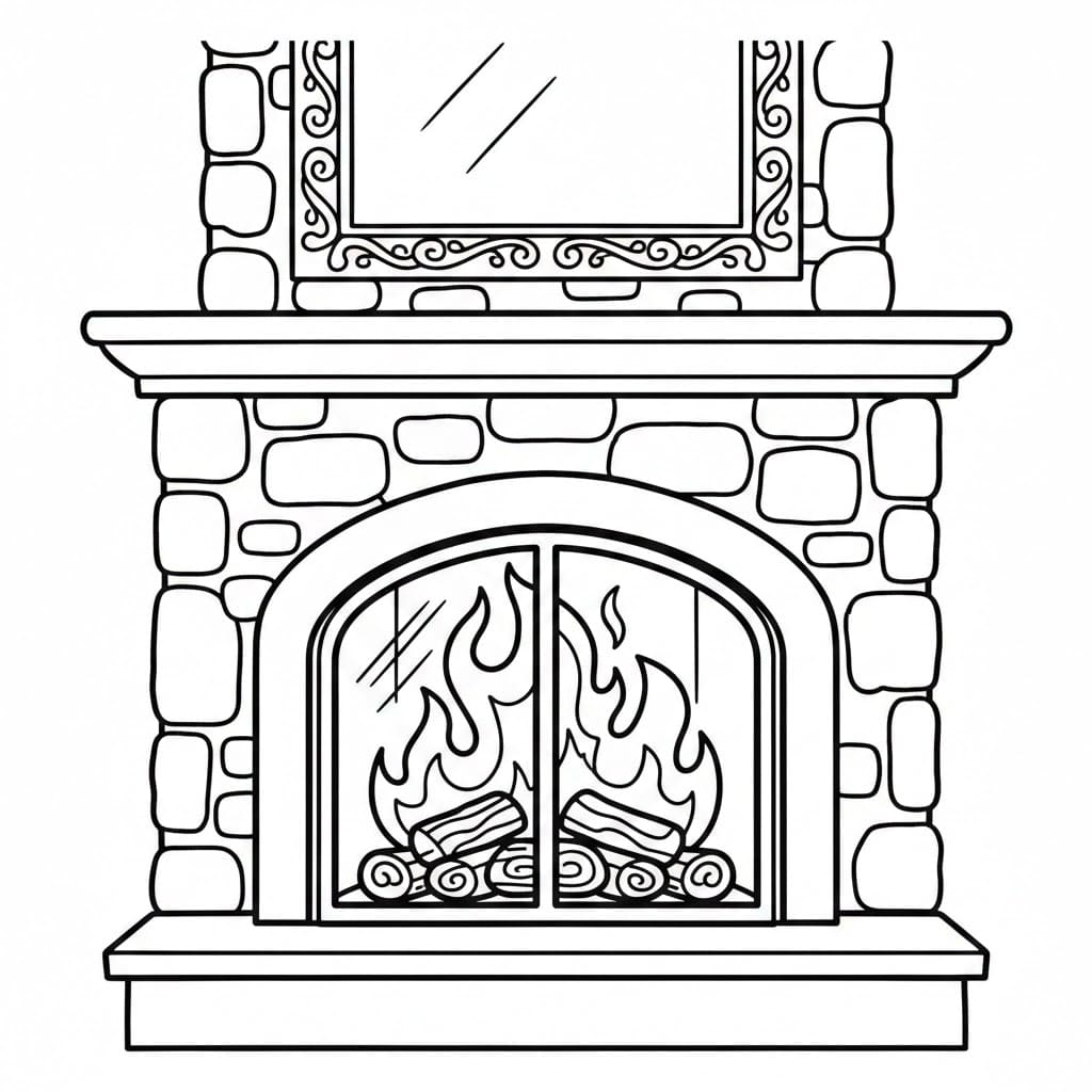 Peis med glassdør fargelegging