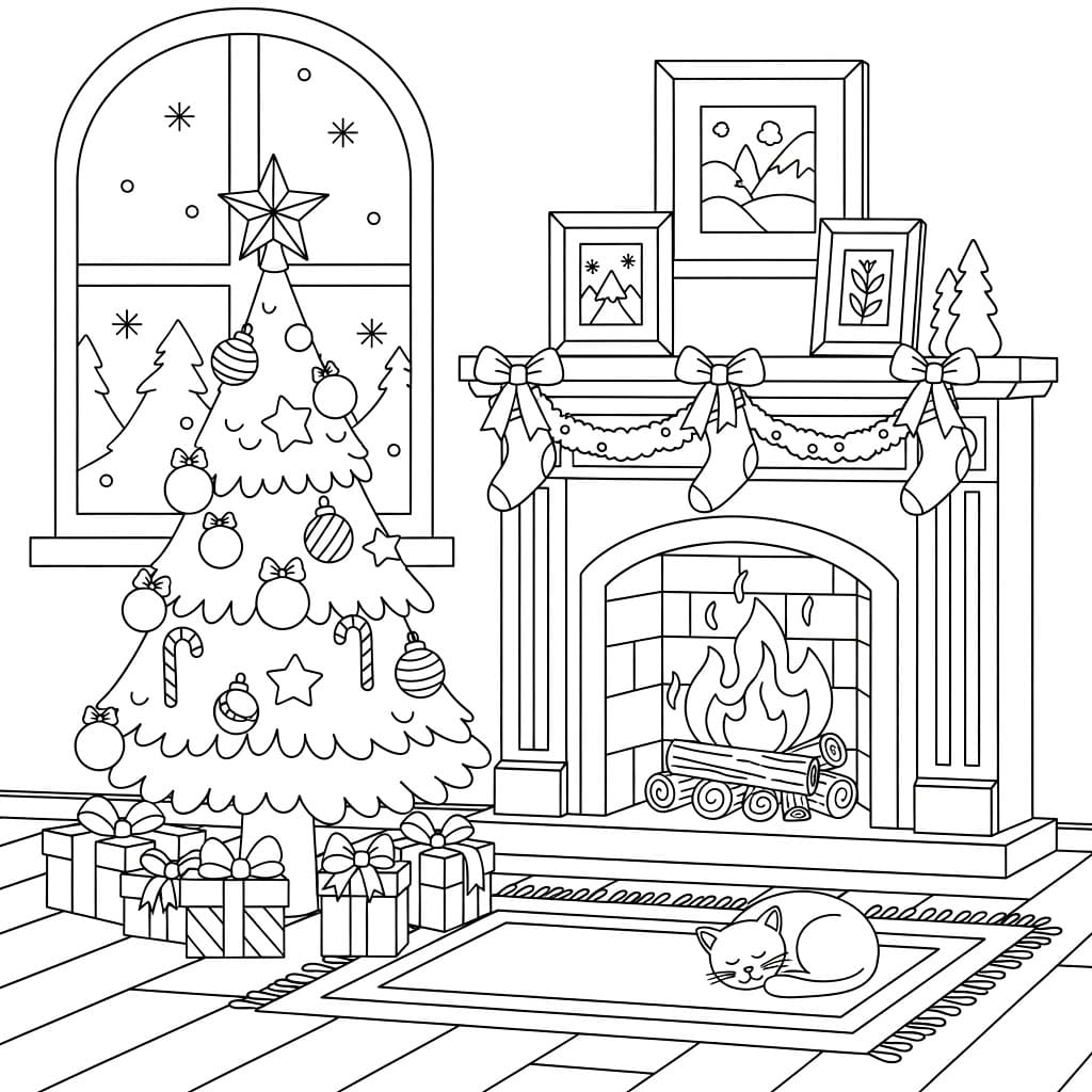 Peis med juletre fargelegging