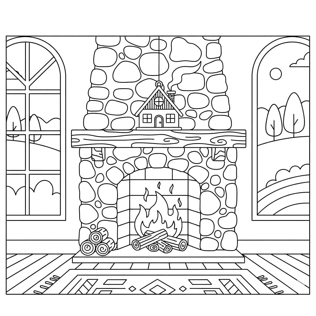 Peis med minihus fargelegging